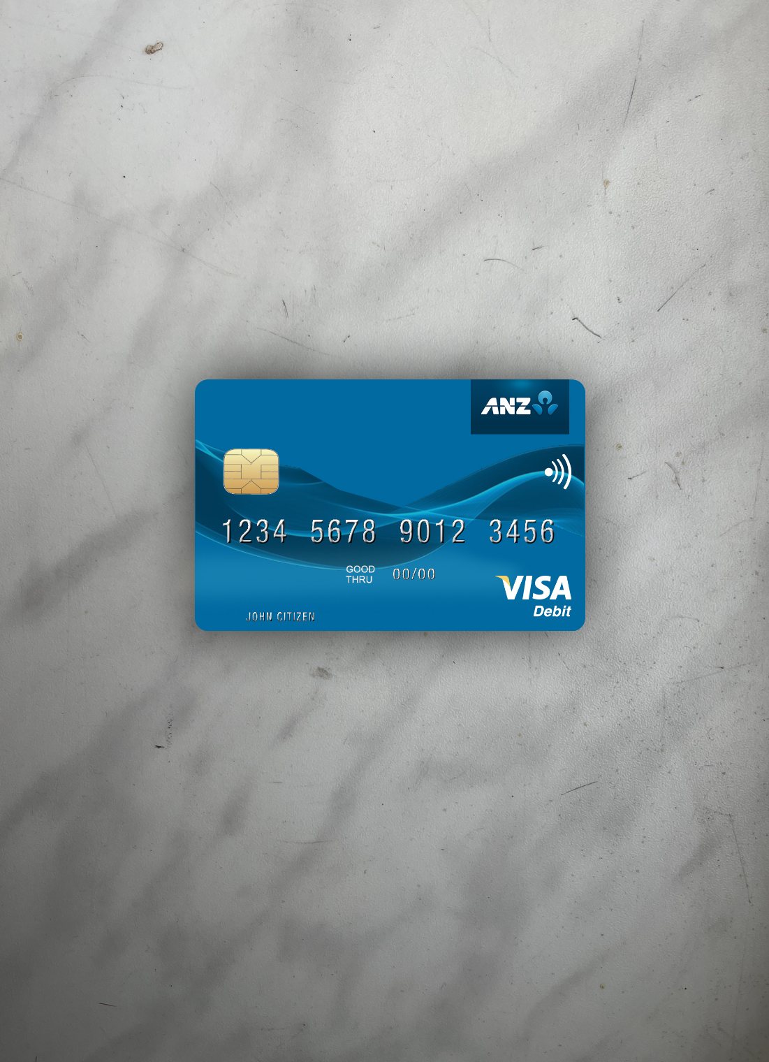 Download Samoa ANZ Bank visa debit card photolook front Photoshop template